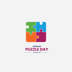 National Puzzle Day. Puzzle vector illustration. 