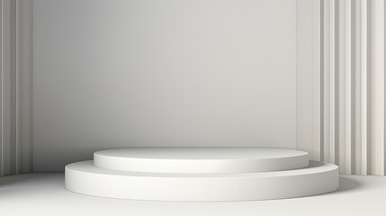 Fototapeta na wymiar white podium in abstract minimal style background.