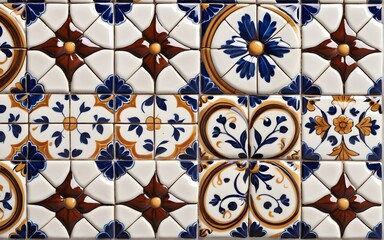 Arbic ceramic tile texture, classic and old school with 8K resolution.