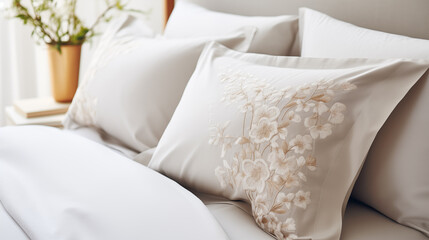 embroidered duvet cover and matching pillowcase