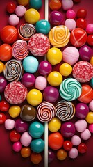 Fototapeta na wymiar apple cheese_Colorful_lollipops_and_different_colored UHD Wallpaper