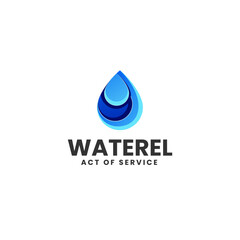 Vector Logo Illustration Water Gradient Colorful Style