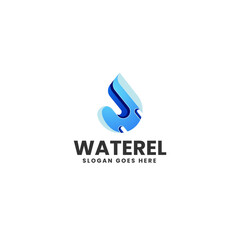 Vector Logo Illustration Water Gradient Colorful Style