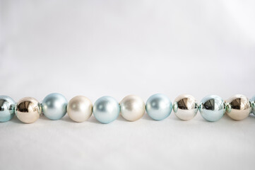 powdery pastel color ornament balls, blue and yellow