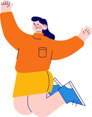 Woman Jump Illustration