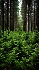 Conifer forest stock UHD wallpaper