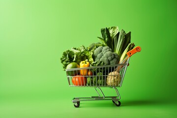 Shopping healthy food, COPY SPACE, generative ai