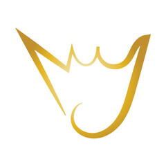 Royal luxury crown abstract Logo template design.Crown with monogram, with elegant and minimalist lines isolated on the background.