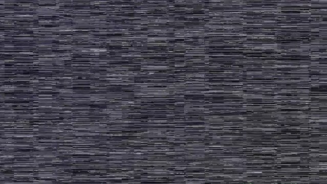 Video error signal. Abstract noise of analog television system. Damage to the video signal with pixel noise and noise. White and black moving background. 4k video