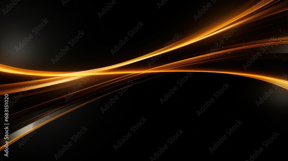Poster gold shiny light with soft lines tech diagonal on black background