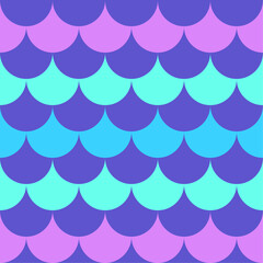 Traditional Japanese mermaid fish scales, Japanese wave, repeat seamless pattern Stock vector Print for textile, wallpaper, and wrapping paper