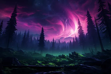 Tuinposter fresh and pure captivating beauty of Northern Lights, showcasing swirling patterns, vivid colors, and sense of awe and inspiration that these natural light displays evoke © Kapin