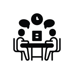 Black solid icon for meet 