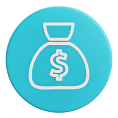 Dollar bag 3d icon