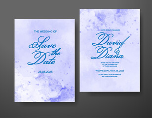 Obraz premium Wedding invitation with abstract watercolor background