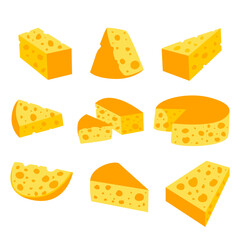 Set of Cheese Slice Illustration