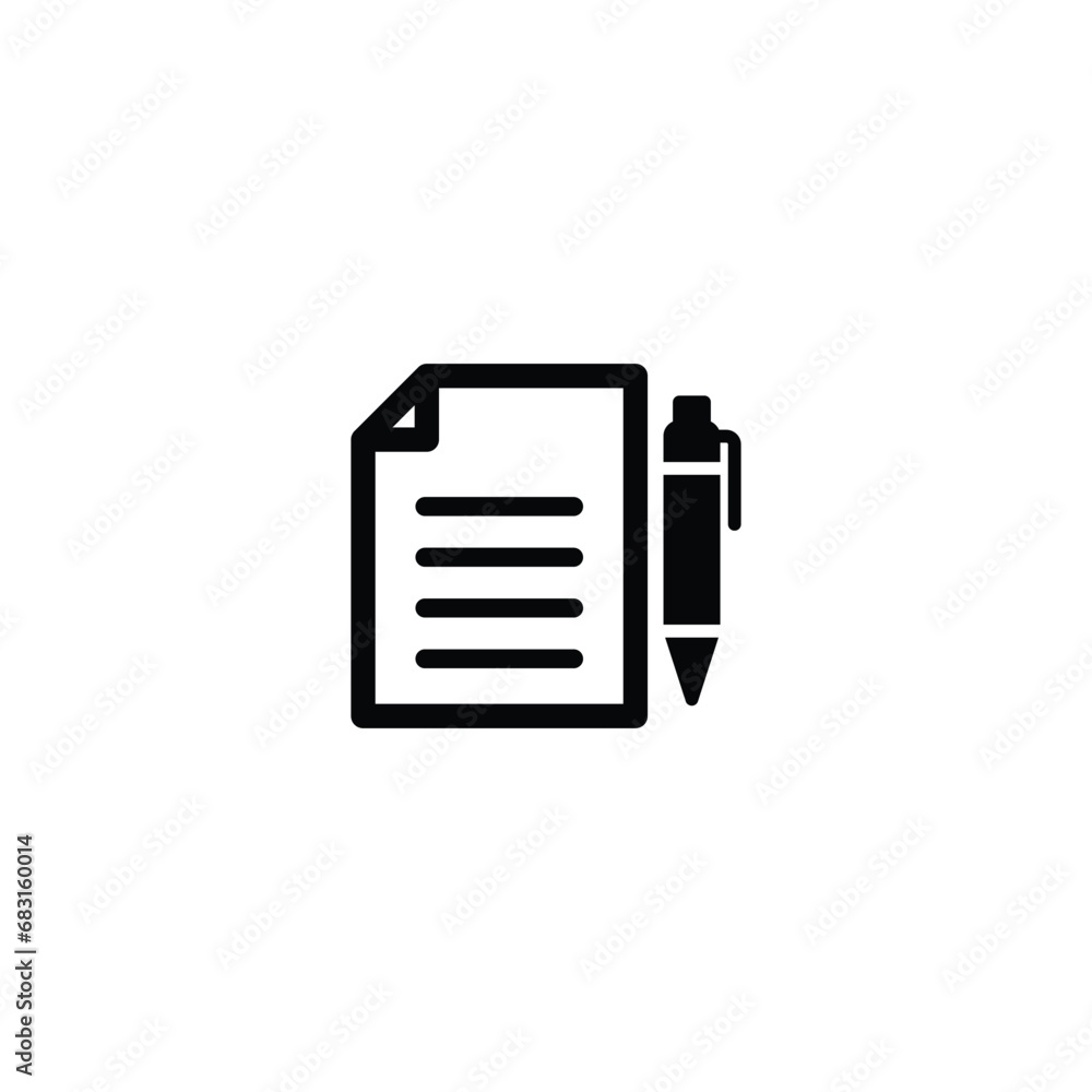 Poster document write icon, document with pen sign vector