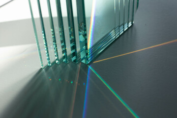 Light that shines through glass comes in many different colors.
