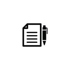 Document write icon, Document with pen sign vector