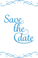 Digital png illustration of save the date text on transparent background