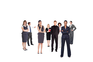 Fototapeta premium Digital png photo of diverse business people on transparent background
