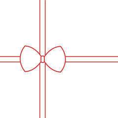 Digital png illustration of red ribbon with bow on transparent background