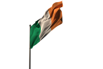 Digital png illustration of flag of ireland on transparent background