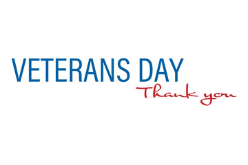 Digital png illustration of veterans day thank you text on transparent background