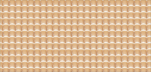 basket texture, Vector seamless pattern art deco with golden fan shape and line, luxury repeat background