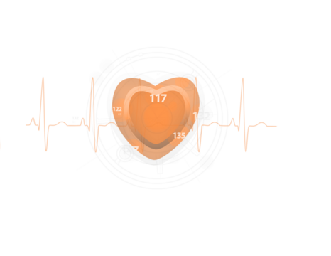 Digital png illustration of cardiograph with heart icon on transparent background