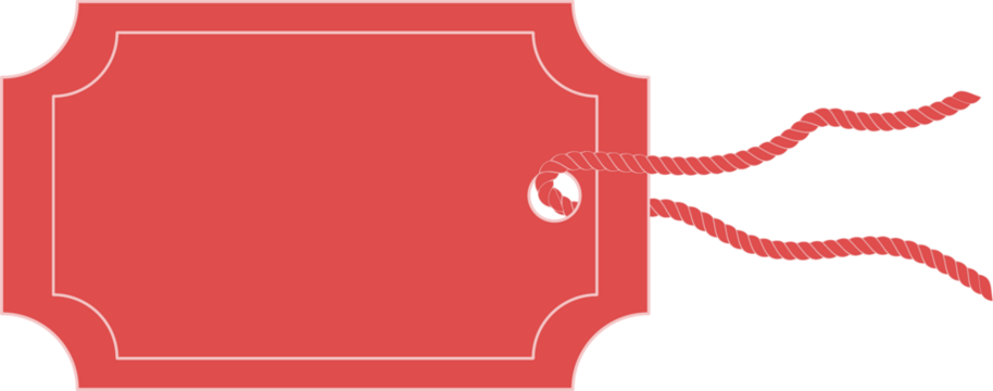 Digital png illustration of red tag with copy space on transparent background - Powered by Adobe