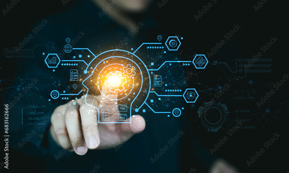 Aufkleber ai (artificial intelligence) technology, ai learning and artificial intelligence, ai system for assi