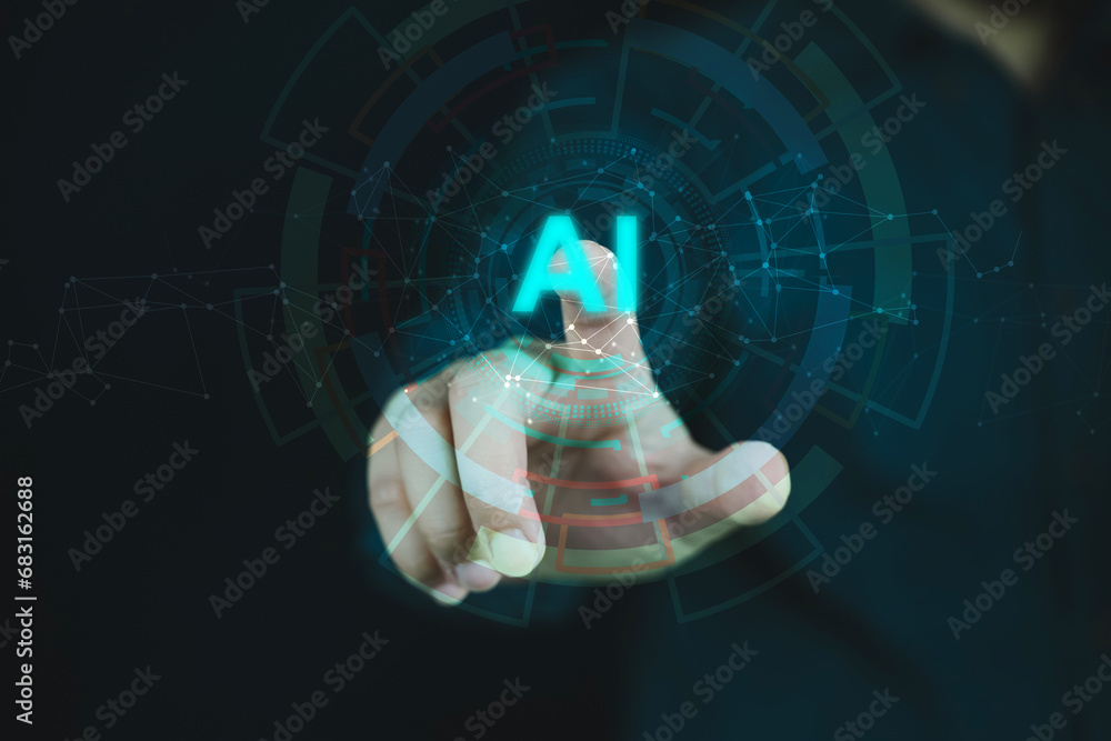 Poster ai (artificial intelligence) technology, ai learning and artificial intelligence, ai system for assi