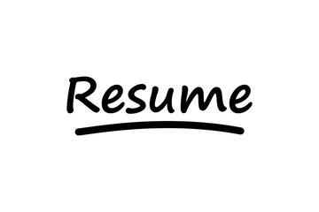 Digital png illustration of underlined resume text on transparent background