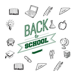 Digital png illustration of back to school text with icons on transparent background