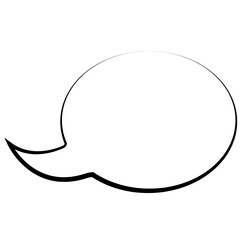 Digital png illustration of white speech bubble with copy space on transparent background