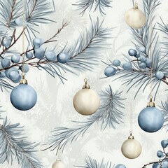 Winter decorative pattern with cold color tones for Christmas