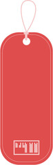 Digital png illustration of red gift label on transparent background