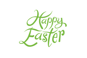 Fototapeta premium Digital png green text of happy easter on transparent background