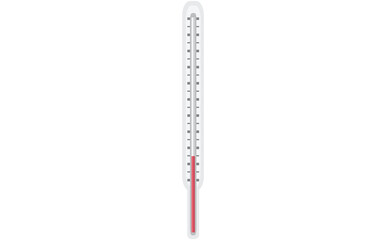 Digital png illustration of white thermometer on transparent background