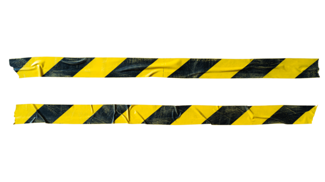 Distressed yellow and black barricade tape