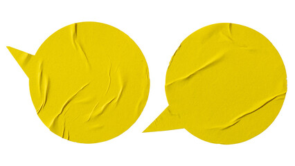 Yellow speech balloon paper stickers