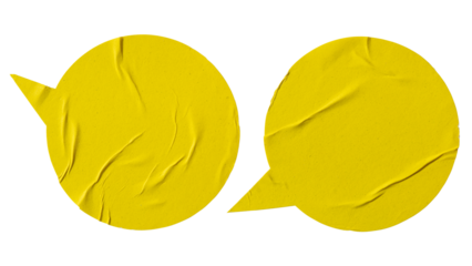 Yellow speech balloon paper stickers