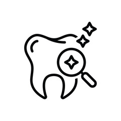 Black line icon for dental 