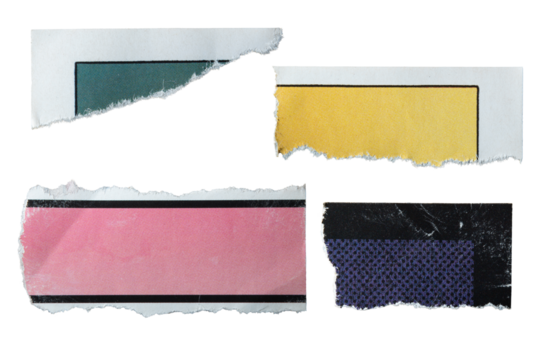 Colorful paper torn from a comic book