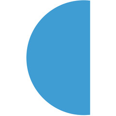 Digital png illustration of blue semicircle on transparent background