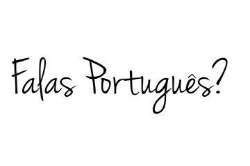 Digital png text of falas portugues on transparent background
