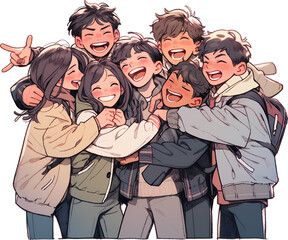Cartoon of students