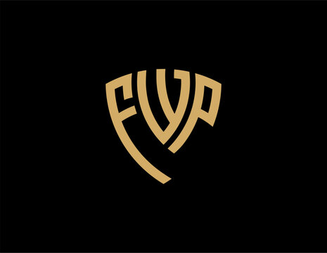 FWP creative letter shield logo design vector icon illustration