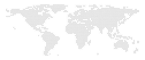 Grey dotted world map. Vector Design Illustration. - obrazy, fototapety, plakaty